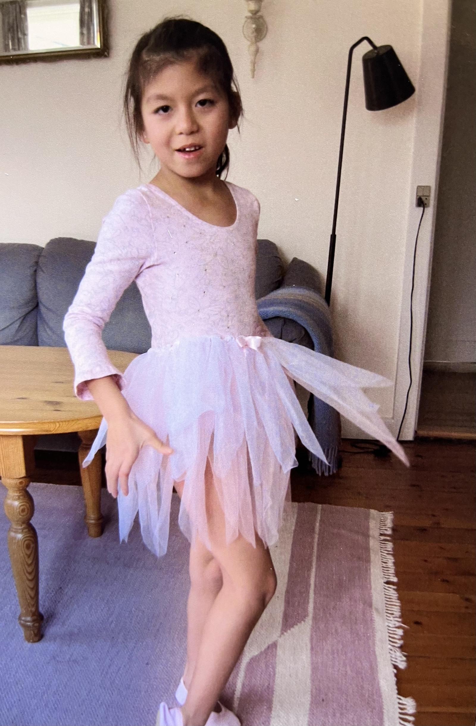 Sofie som barn, med ballettøj på